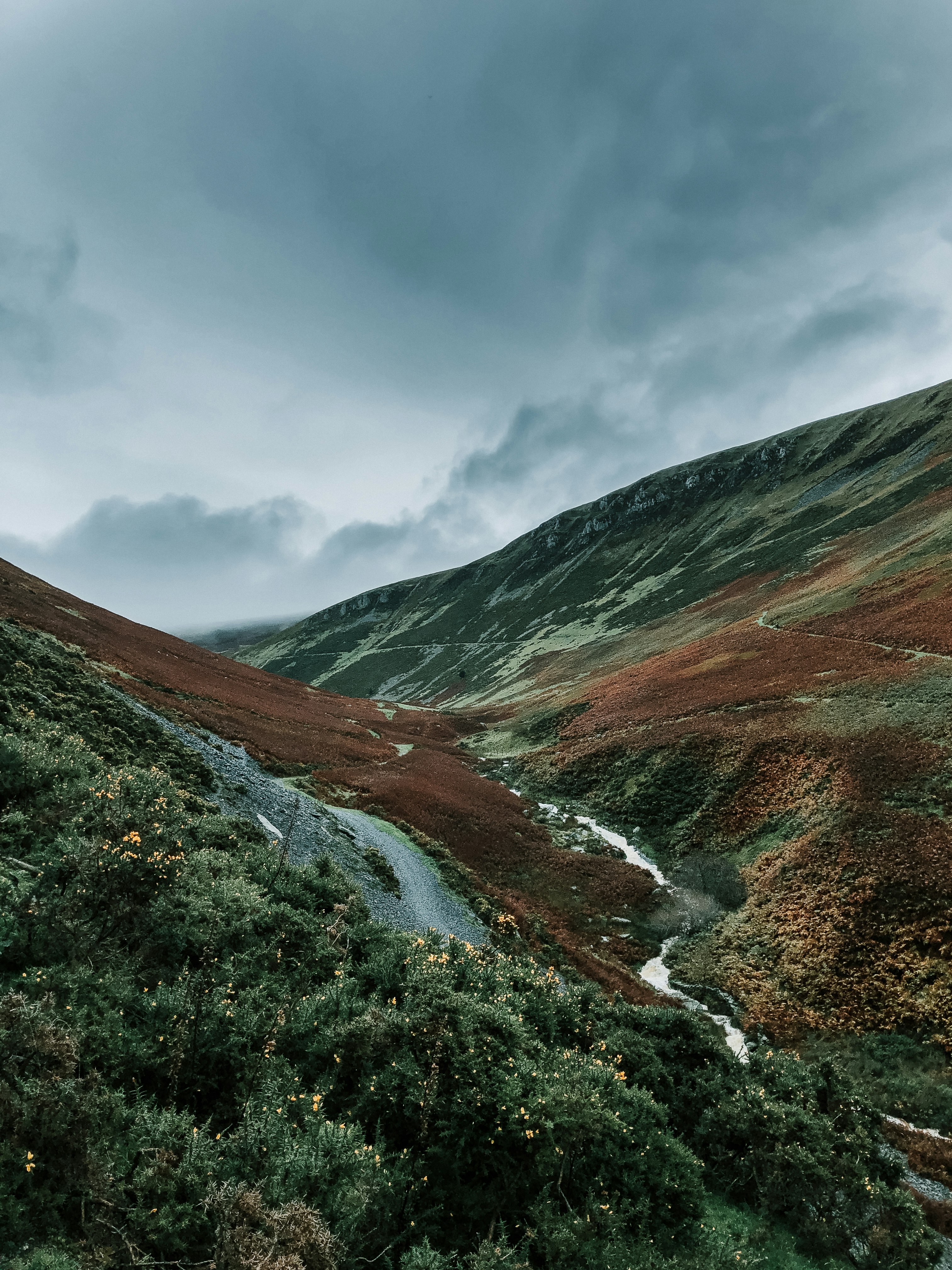 river between hills